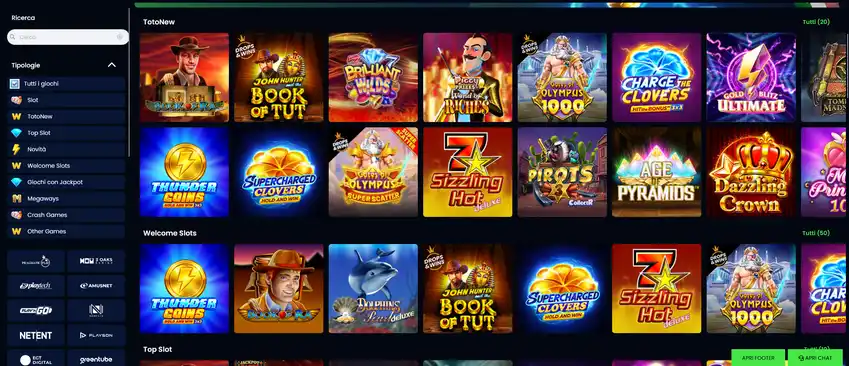 Sezione queen casino slot con 3.800 titoli in griglia, filtri per provider e volatilità attivi nella barra laterale, indicazione dell'RTP su ogni scheda e accesso alla modalità demo con un click